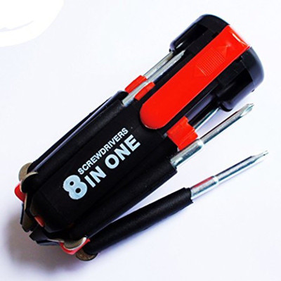 

Perfect shopo 8 In one LED Portable Torch Combination Screwdriver Set (Pack of 1) Standard Screwdriver Set(Pack of 1), Black;red