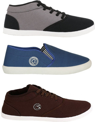 Globalite Globalite Casual Shoe and Loafer Combo Pack for Men (Navy, Brown, Black) Sneaker`s Casuals For Men(Navy, Black, Brown)
