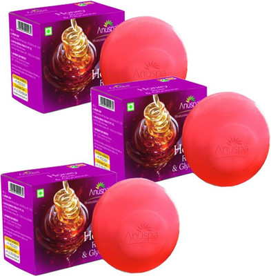 

Anuspa 3 Herbal Honey Rose and Glycerine 125g Soaps(375 g, Pack of 3)
