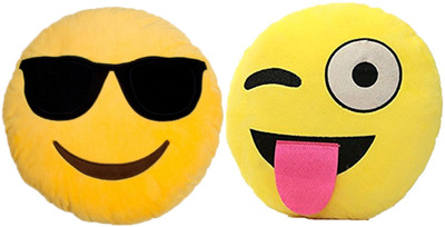 

Babique Smiley Emoji Pillow Cushion Soft Toys Stuffed Plush Combo Naughty & Cool Dude For Sofa Bed Home Office Car Decoration Birthday Gift - 35 cm(Yellow)