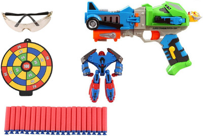 

IndusBay Super Transmutation Soft Bullet Transformer Gun Long Range Shot with telescope Robot convertor For kids(Multicolor)