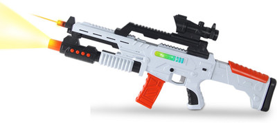 

IndusBay High Grade 23 Inches Machine Gun with Lights, Vibration & Infrared Target Army Style Toy Gun for kids White(White)