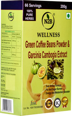 

N2B GARCINIA CAMBOGIA EXTRACT & GREEN COFFEE POWDER - FAT & SUGAR BURNER - SLIMMING FORMULA - METABOLISM & ENERGY BOOSTER 200g(200 g)