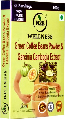 

N2B GARCINIA CAMBOGIA EXTRACT & GREEN COFFEE POWDER - DUAL FORMULA - FAT & SUGAR BURNER - METABOLISM & ENERGY BOOSTER 100g(100 g)