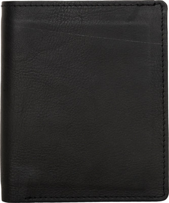 

AspenLeather Men Black Genuine Leather Wallet(5 Card Slots)