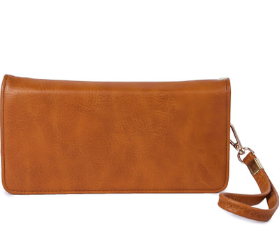 

Machli Girls Tan Artificial Leather Wrist Wallet(10 Card Slots)