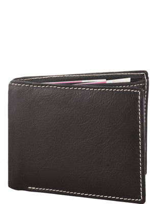 

AspenLeather Men Black Genuine Leather Wallet(5 Card Slots)