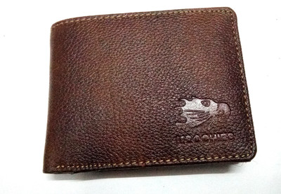 

Generic Men Brown Genuine Leather Wallet(6 Card Slots), Dark brown