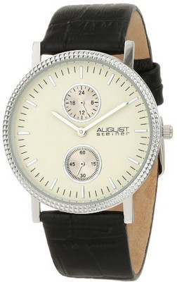 

August Steiner Beige 8028 August Steiner Men's AS8048WT GMT Leather Strap Quartz Watch Watch - For Men