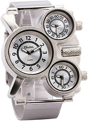 

Oulm Silver18021 OULM BEST SELLING Men's Military Quartz Wrist Watch Stainless-steel Metal Strap Durable Sub Dials Multi Time Zone Oversize + Box Watch - For Men