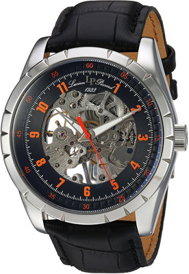 

Lucien Piccard Black24804 Lucien Piccard Men's 'Hampton' Mechanical Hand Wind Stainless Steel and Leather Casual Watch, Color:Black (Model: LP-40028M-01-OA) Watch - For Men