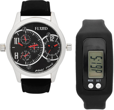 

FLUID FMFFL-1141-BK-SL With Digital Band Watch - For Men