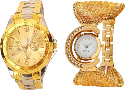 

faas Analogue Gold Dial Men's & Women's ( Couple) FW-0144 Watch - For Couple