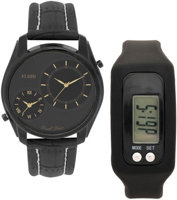 

FLUID FMFFL-118-BK01 With Digital Band Watch - For Men