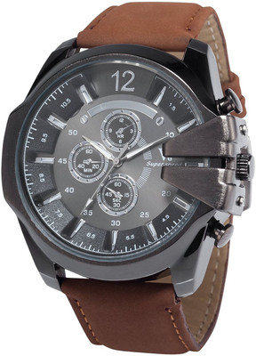

AMPM24 Black18882 AMPM24 Men's WAA765 Analog Quartz Big Case Black Dial Leather Band Wrist Watch Watch - For Men