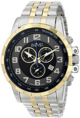 

August Steiner black12135 August Steiner Men's AS8118TTG Swiss Quartz Gold-tone Stainless Steel Bracelet Watch Watch - For Men