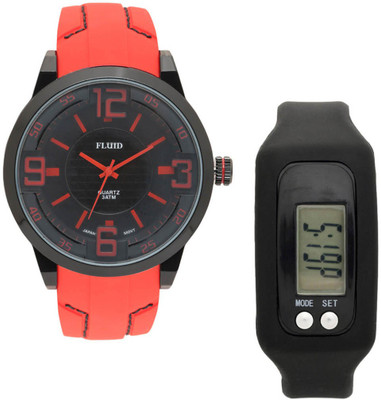 

FLUID FDFFL-104-RD With Digital Band Watch - For Men
