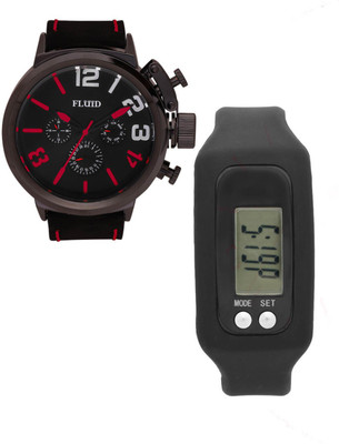 

FLUID FMFFL-157-BK-RD With Digital Band Watch - For Men