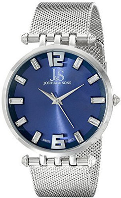 

Joshua & Sons Blue16104 Joshua & Sons Men's JS90BU Silver Swiss Quartz Watch With Blue Dial and Silver Mesh Bracelet Watch - For Men