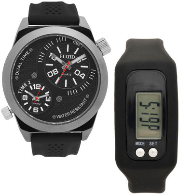 

FLUID FDFFL-1138-BK-SL With Digital Band Watch - For Men