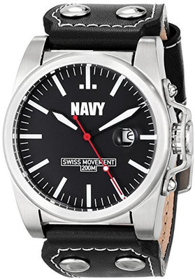 

Wrist Armor Black12276 Wrist Armor Men's WA417 C1 Stainless Steel Analog Display Swiss Quartz Watch with Black Leather Strap Hybrid Watch - For Men