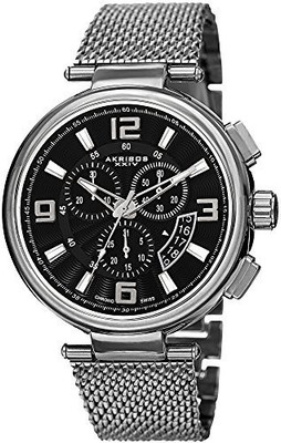 

Akribos XXIV Black 15258 Akribos XXIV Men's AK772SSB Swiss Chronograph Quartz Movement Watch with Black Dial and Stainless Steel Bracelet Watch - For Women