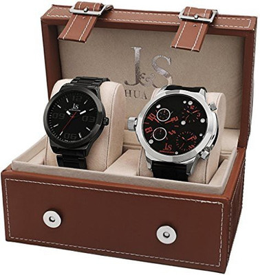 

Joshua & Sons Black13803 Joshua & Sons Men's JS84-1 Swiss Quartz Black and Silver Watch Set Watch - For Men