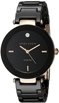 

Anne Klein Black12300 Anne Klein Women's AK/1018RGBK Diamond Dial Rose Gold-Tone Black Ceramic Bracelet Watch Watch - For Men