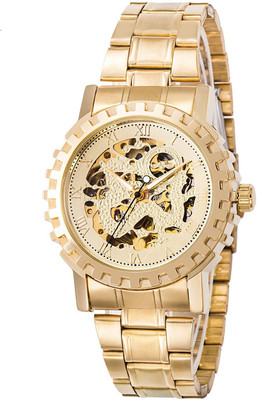

GuTe Mechanical Gold16317 GuTe Classic All Golden Mechanical Wristwatch Automatic Hip-hop Skeleton Luminous Watch - For Men