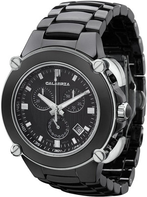

Calabria Black9156 CALABRIA - Sottomarino Collection - ABISSO - Hi-Tech Ceramic and Silver Tone Chronograph Men's Watch Hybrid Watch - For Men