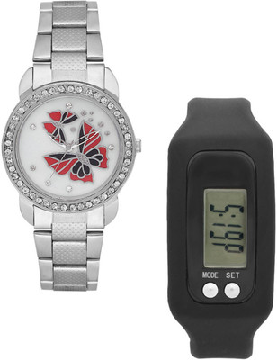 

FLUID FMFFL-142-IPS-WH01 With Digital Band Watch - For Women