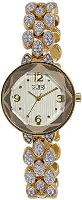 

Burgi Gold 16479 Burgi Women's BUR124YG Swarovski Crystal Accented Faceted Yellow Gold Bracelet Watch Watch - For Women