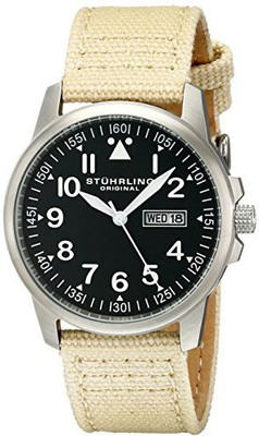 

Stuhrling Original Black 15249 Stuhrling Original Men's 850.02 Analog Quartz Beige Canvas & Leather Watch Watch - For Men