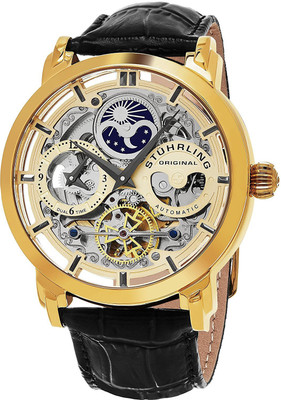 

Stuhrling Original Gold12642 Stuhrling Original Men's 'Legacy' Automatic Stainless Steel and Leather Dress Watch, Color:Black (Model: 371.02) Watch - For Men