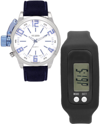 

FLUID FDFFL-153-WH-BL With Digital Band Watch - For Men