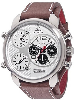 

DeTomaso White15594 DeTomaso Men's DT2018-D Casabona XXL Analog Japanese Quartz Brown Leather Watch Watch - For Men