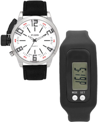 

FLUID FDFFL-153-WH-RD With Digital Band Watch - For Men