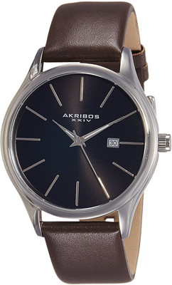 

Akribos XXIV Black 13674 Akribos XXIV Men's AK618BR Quartz Movement Watch with Black Dial and Brown Genuine Leather Strap Watch - For Men