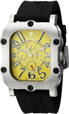 

Croton yellow20625 CROTON Men's CN307529BSYL INDUSTRIAL Analog Display Quartz Black Watch Watch - For Men