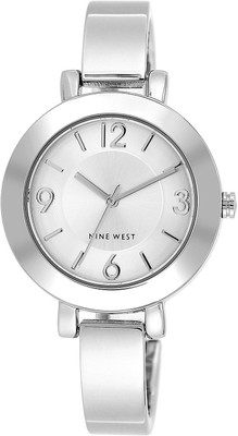 

Nine West Silver 13524 Nine West Women's NW/1631SVSB Silver-Tone Sunray Dial and Bangle Watch Watch - For Women