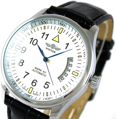 

VIGOROSO White 16494 VIGOROSO Men's Day Date Leahter Automatic Mechanical Sport Fashion Self-Wind Wrist Watch Watch - For Men