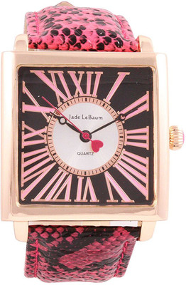 

ShoppeWatch Black14160 Womens Watch Square Face Fuchsia Leather Strap Roman Numerals Reloj de Mujer Jade LeBaum - JB202873G Watch - For Women