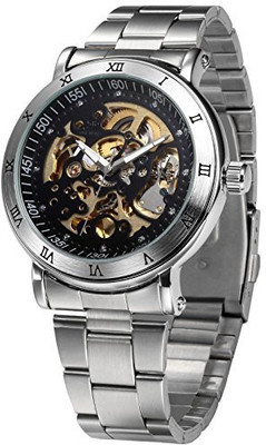

AMPM24 black11640 AMPM24 Men's Steampunk Skeleton Self-winding Auto Mechanical Stainless Man Watch Gift PMW211 Watch - For Men
