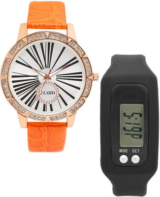 

FLUID FMFFL-405-OR01 With Digital Band Watch - For Women