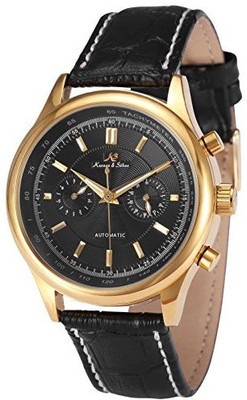 

Kronen Soehne Black 15321 KS Imperial Men's Automatic Mechanical Analog Date Day Black Leather Band Wrist Watch KS185 Watch - For Men