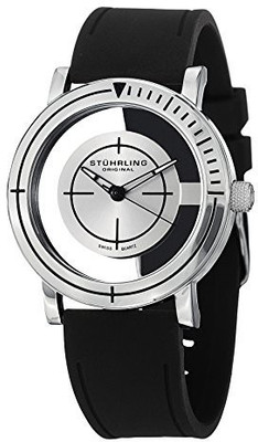 

Stuhrling Original silver11616 Stuhrling Original Men's 879.01 Leisure Sniper Transparent Swiss Quartz Black Rubber Strap Watch Watch - For Men