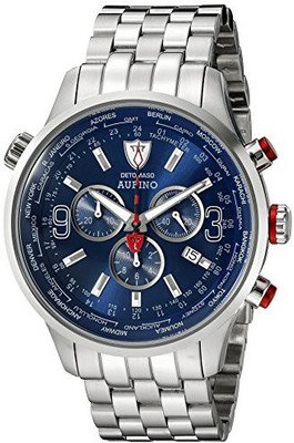 

DeTomaso Blue12351 DETOMASO Men's DT1061-C AURINO XXL Chronograph Trend blau/silber Analog Display Swiss Quartz Silver Watch Watch - For Men