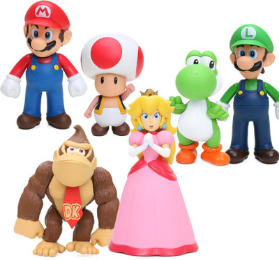 

ZenShanti Super Mario Bros | 6 pieces Mini Action Figures Toys | 4-6 cm(Multicolor)