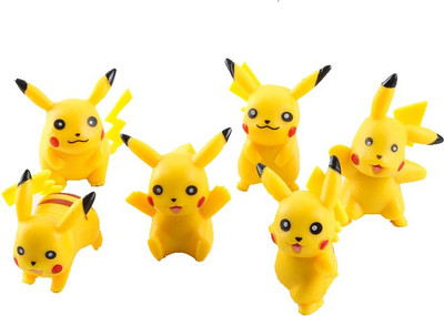 ZenShanti 6 Piece/Lot Pikachu PVC Statuette Figures | 4-5 cm | Collector's Edition(Yellow)