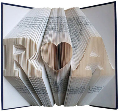 

Boston creative company Folded Book Art - Origami Book - Unique Birthday Gift - Best Selling Item - Wedding Decoration - Paper Anniversary Gift - 6 Numbers - Save the Date - Personalized